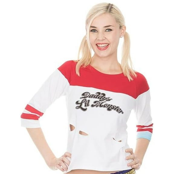 COCO BRANDS Suicide Squad Harley Quinn Daddy Little Monster Halloween Costume Cosplay for Women T-Shirt