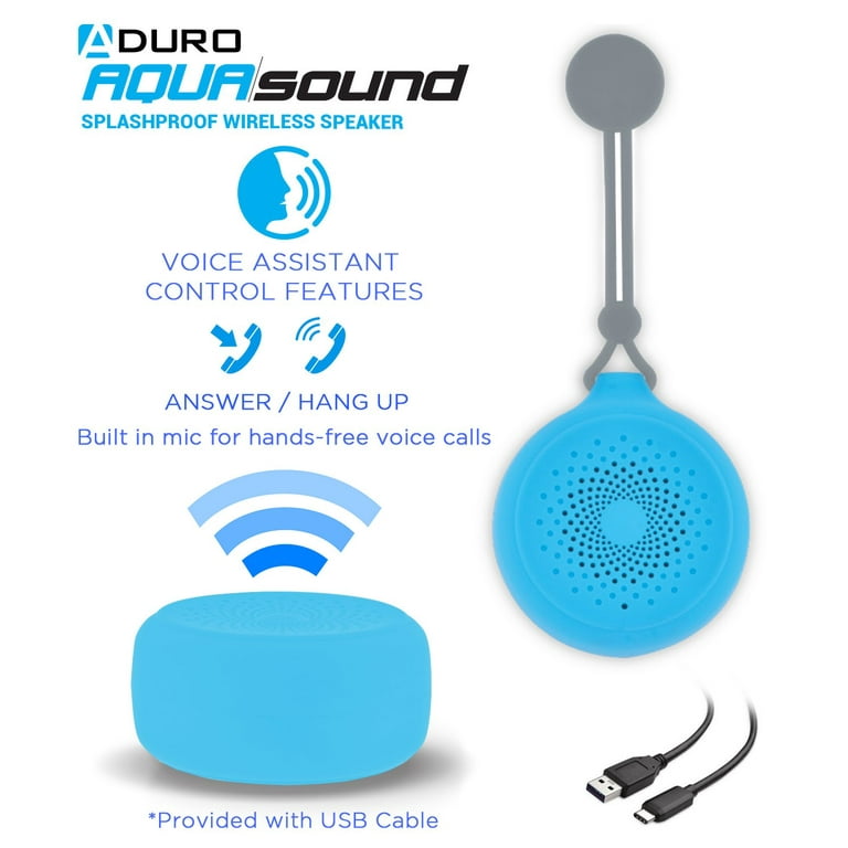 Aduro aqua sound bluetooth shower cheap speaker with mic and controls