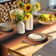 thumbnail image 4 of Orange Black Ombre Round 13 Inch Placemats Set of 6, Modern Gradient Abstract Art HeatResistant Non Slip Place Mats for Dining Table, Wipeable Braided Kitchen Table Mats for Housewarming, 4 of 9