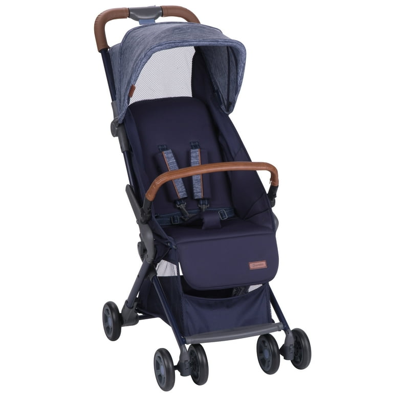 MonBebe Cube Compact Stroller with storage and visor Blue Boho