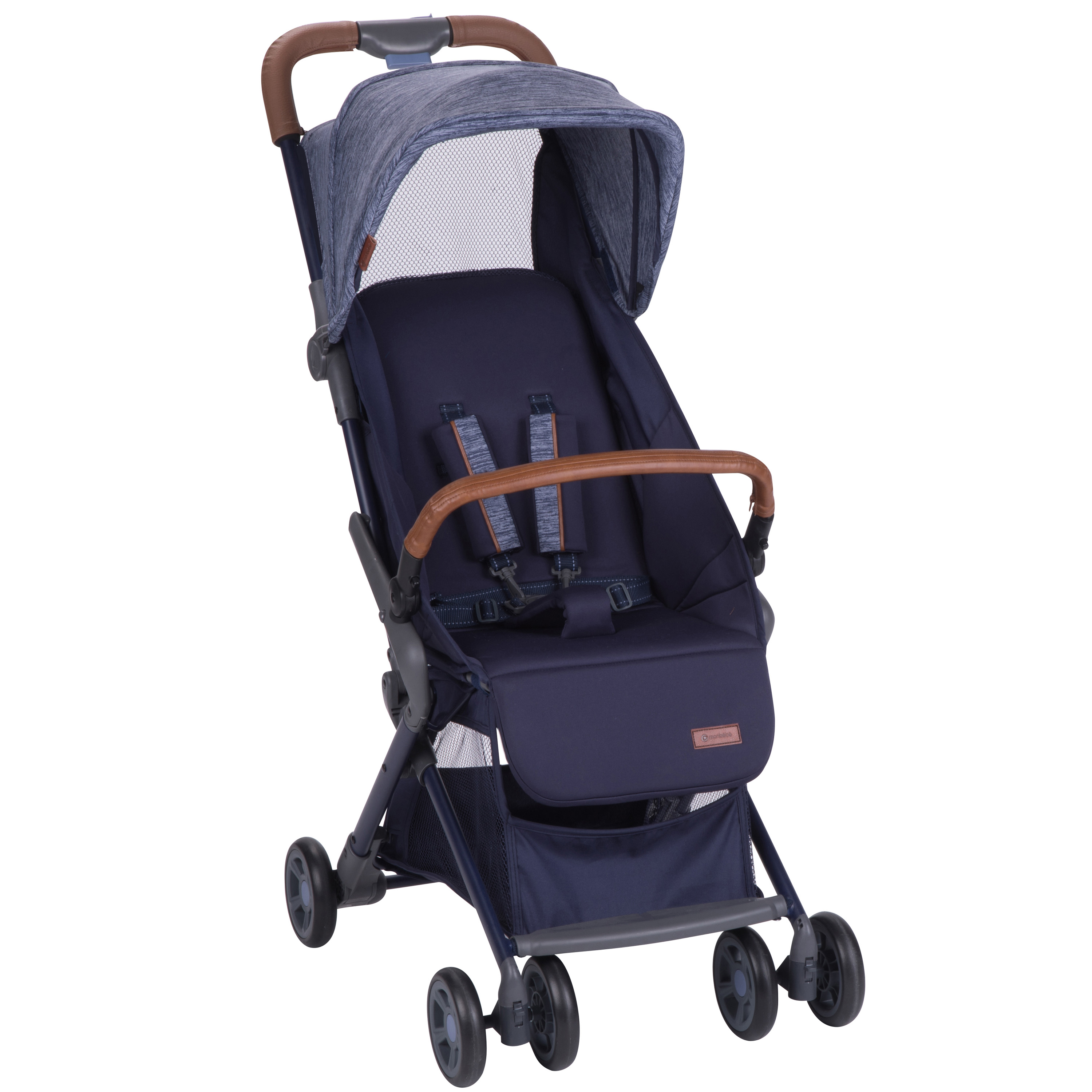 MonBebe Cube Compact Stroller with storage and visor, Blue Boho - image 10 of 17
