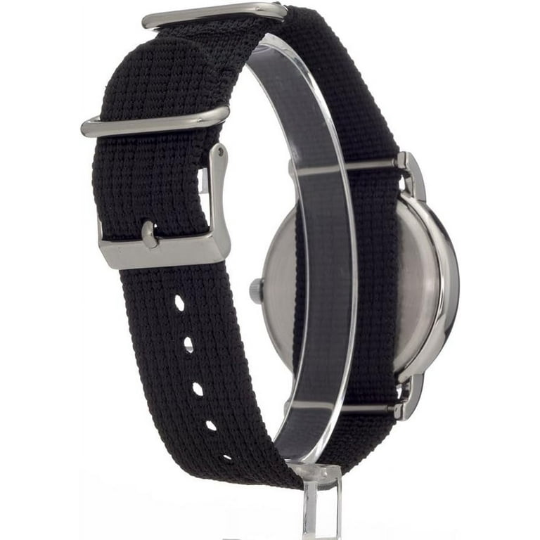 Timex Men's T2N647 Weekender Black Slip-Thru Nylon Strap Watch