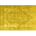 thumbnail image 1 of Ahgly Company Machine Washable Indoor Rectangle Medallion Yellow Traditional Area Rugs, 2' x 4', 1 of 4