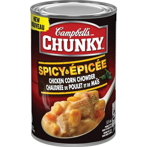 Campbell's Chunky Spicy Chicken Corn Chowder Ready to Serve Soup (515 mL), CKY SPCY CKN CRN CHWD 515ML