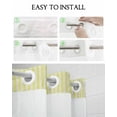 thumbnail image 5 of No Hook Shower Curtain with Snap-in Liner, Yellow Striped Waterproof Fabric Bathroom Curtains, Modern Simple Farmhouse Beige Vintage Bath Curtains & Mesh Top Window Stall 48"x72", 5 of 6
