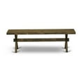 thumbnail image 3 of Pemberly Row X-Style 15x60" Wood Dining Bench in Jacobean Brown, 3 of 5