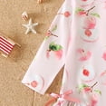 thumbnail image 7 of BOBOGOJP Baby Girl Swimsuit Long Sleeve One-Piece Swimwear with Hat Rash Guard Ruffle Floral Zipper Beach Bathing Suit Light Pink for Size 2-3 Years, 7 of 7