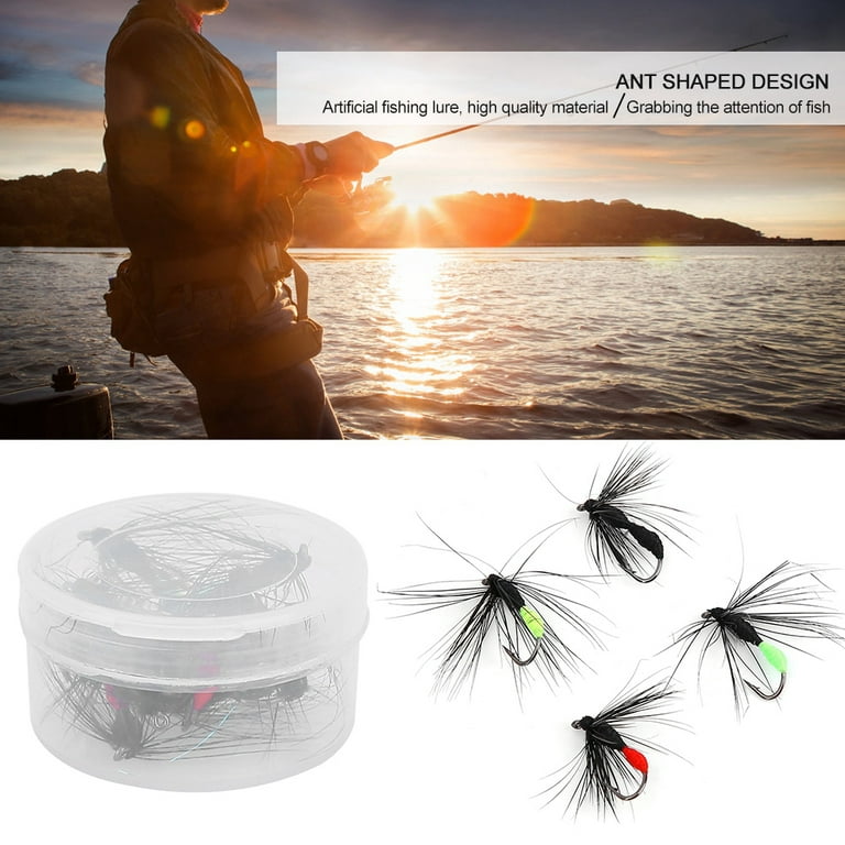 10Pcs Little Artificial Ant Life-Like Fly Fishing Baits Feather