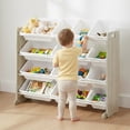 thumbnail image 4 of Humble Crew Storage Organizer with 16 Plastic Bins for Kids & Toddlers, Natural/White, 4 of 8