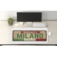 thumbnail image 2 of Italy Computer Mouse Pad, Grunge Art Rustic Sign Written Welcome to Milan Phrase in Italian Language, Rectangle Non-Slip Rubber Mousepad X-Large, 35" x 15", White and Multicolor, by Ambesonne, 2 of 2