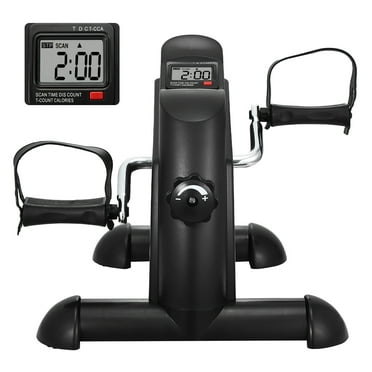 KFFKFF Compact Pedal Trainer, Under-Desk Bicycle for Arm/Leg Workout, Adjustable Resistance Home Office Exercise Equipment, Portable Cycle with Digital Monitor & Anti-Skid Mat