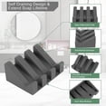 thumbnail image 3 of WOVTE Silicone soap box with shower/bathroom/kitchen/countertop drain, sponge holder, saves soap, keeps soap bars dry and clean (gray, 2 units), 3 of 6
