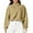Khaki, variant on Women's Half Zip Up Sweatshirt Crop High Neck Athletic Clothes Long Sleeve Pullover Vintage Casual Fit Tops
