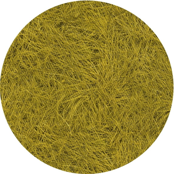 Ahgly Company Machine Washable Indoor Round Transitional Yellow Area Rugs, 8' Round