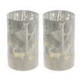 thumbnail image 3 of Led Cylinder Glass Stand (Deer In Winter Forest) (Gray) - Set of 2, 3 of 4