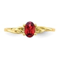 thumbnail image 4 of 10K Yellow Gold Ring Band with Stones (01) January Garnet Oval Red, Size 6, 4 of 5