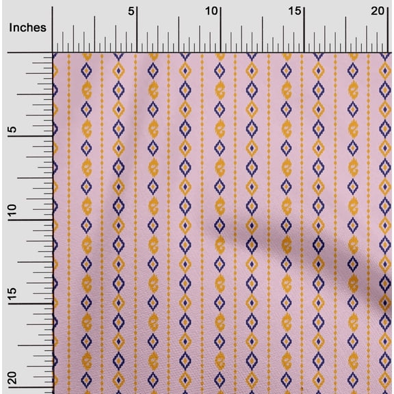 oneOone Organic Cotton Voile Fabric Stripe & Geometric Ikat Print Fabric By The Yard 42 Inch Wide