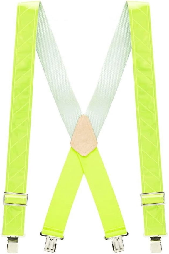 Reflective Safety Suspenders - 2-Inch Wide - Clip - 4 Sizes Including Big & Tall