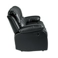 thumbnail image 3 of Lexicon Cranley Traditional Faux Leather Double Reclining Sofa in Black, 3 of 4