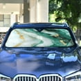 thumbnail image 4 of WOBOGO Green Gilt Pattern Car Windshield Sunshades Autopilot Lightweight Accordion Sun Visor 53×23.5in, 4 of 8