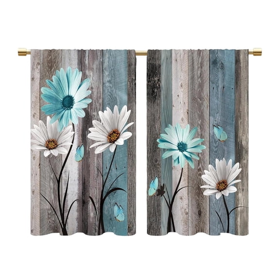 Rod Pocket Tier Curtains 2 Panels Light Filtering Privacy Short Window Drapes Washable Decorative Kitchen Curtains for Bathroom Small Window - 25.98" W x 35.43" L