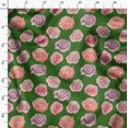 thumbnail image 3 of Soimoi Tissu en Velours Vert Tissu à Imprimé Floral de Roses au Mètre 58 Pouces de Large, 3 of 6