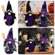 thumbnail image 2 of Halloween Wizard Gnome Doll with Broom & Hat, Dark Elf Plush Witch Gift Toy for Holiday Decor Party Favor, 2 of 5