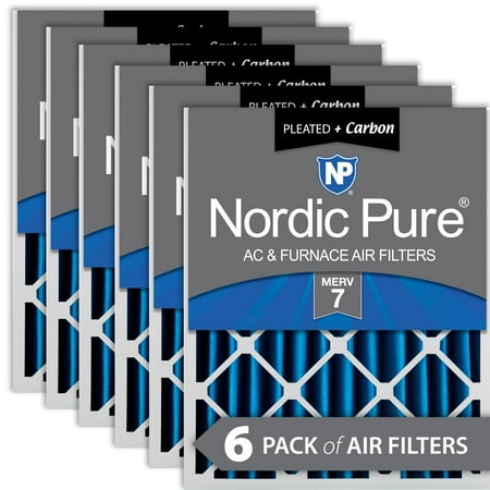 

Nordic Pure 12x24x4 (3 5/8) Pleated Air Filters MERV 7 Plus Carbon 6 Pack