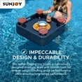 thumbnail image 4 of Floating Pool Tray Floating Serving Tray Table & Bar - Pool Floats for Adults, Spas, & Pool Parties - Floating Tray for Pool Serving Drinks, Sunjoy Floating Brunch 24x24'' Food on The Water -Navy, 4 of 9
