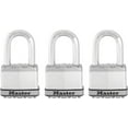 thumbnail image 2 of Master Lock 1-7/16" H x 5/16" W x 2" L Laminated Steel Ball Bearing Locking Padlock 3 pk, 2 of 3