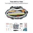 thumbnail image 4 of Tote Bag for Women - Husky Dog Flower Floral Shoulder Bag - Large Utility Work Duffle Bag with Zipper Handbag for Travel, Work, Sprots, 4 of 5