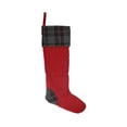 thumbnail image 3 of CC Christmas Decor 28" Rustic Chic Red Decorative Wool Christmas Stocking with Gray Plaid Cuff, 3 of 3