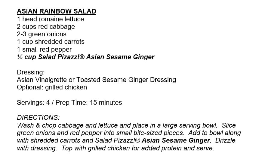 Salad Pizazz Asian Sesame Ginger Salad Topping, 4oz, Non-GMO, No Artificial Flavors or Colors