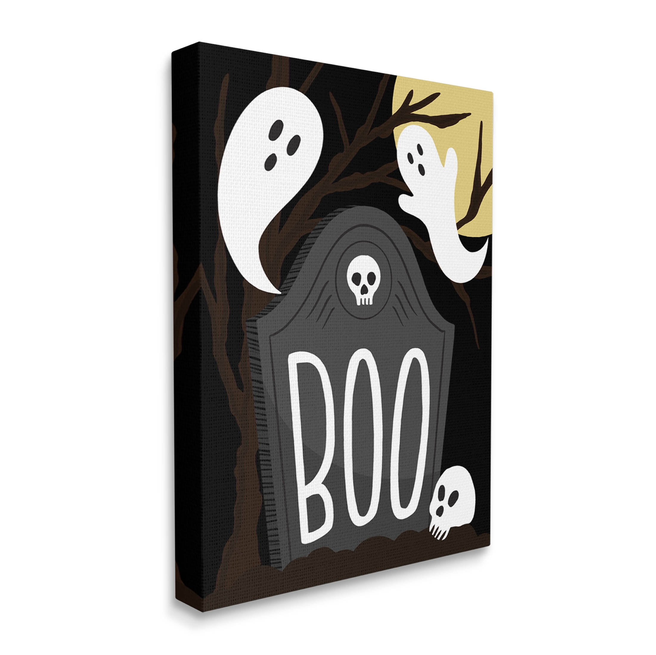 Stupell Industries Boo Haunted Night Gravestone Graphic Art Gallery Wrapped Canvas Print Wall Art, Design by Hey Bre! Creative Studio