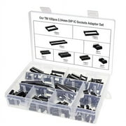 OCR 100Pcs 2.54mm Pitch Dual Row DIP IC Sockets Solder Type Adaptor Set, 6,8,14,16,18,24,28,40Pin 8 Types IC Socket Adaptor Connector