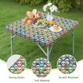 thumbnail image 4 of Colorful Skull Pattern Square Fitted Tablecloth with Elastic Edge,Square Table Cover,Washable Elastic Table Cover for Home Kitchen Party Decor 34"x34", 4 of 6