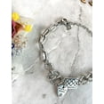 thumbnail image 4 of Stand with Ukraine Heart Bracelet No War Silver Bangle Peace with Hear Charm Chain Jewelry Gifts for Her & Him, 4 of 5
