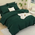thumbnail image 2 of ANGENIA Queen Comforter Set Dark Emerald Green - 7 Pieces Bed in a Bag Queen Size Bedding Comforter Sets, Solid Soft Lightweight Bed Set with Comforter, Sheets, Pillowcases & Shams, 2 of 9