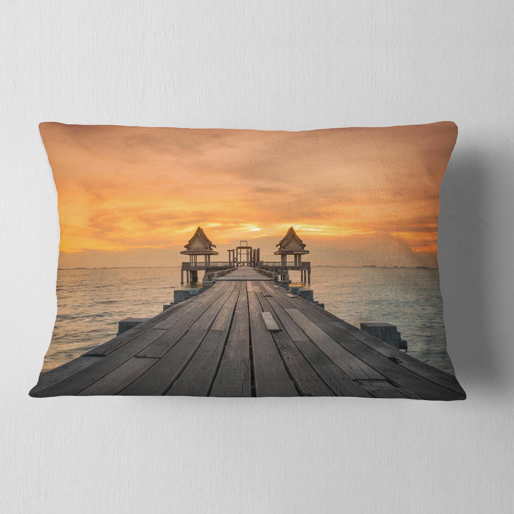 Designart 12" x 20" Multi-color Polyester Throw Pillow