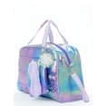 thumbnail image 3 of Wonder Nation Girl's Puffer Weekender Duffle Handbag Set Iridescent Purple, 3 of 4