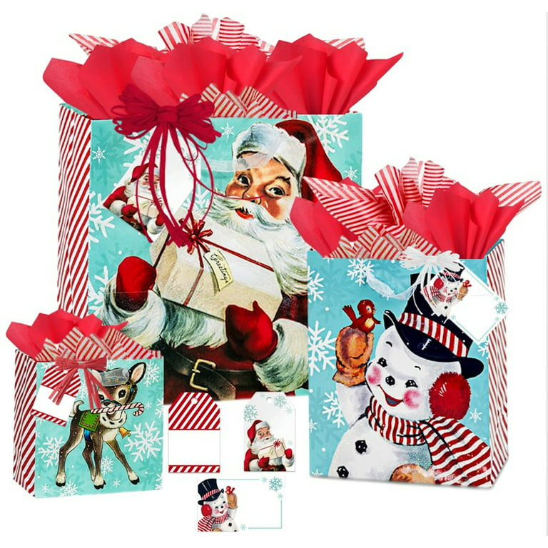 Christmas Gift Bags with Matching Tissue Paper Large
