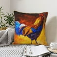thumbnail image 6 of Kll Colorful Rooster Decorative Throw Pillow Covers Velvet Soft For Couch Sofa Bedroom Living Room Outdoor -18"X18", 6 of 8