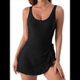 thumbnail image 1 of Traje de Baño de una Pieza para Mujer, con Control de Abdomen y Falda Negro L, 1 of 10