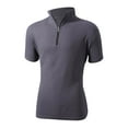 thumbnail image 6 of YLSDY Sweatshirts for Men Summer Short Sleeve Shirts Quarter Zip Loose Pullover Tops Lightweight Trendy Sweatshirts Dark Gray L, 6 of 6