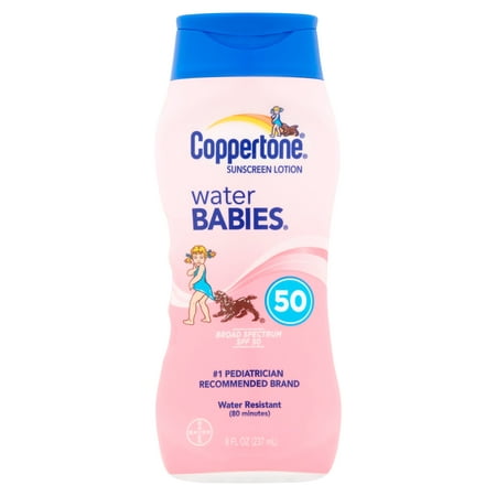 (2 pack) Coppertone Water Babies Sunscreen Lotion SPF 50, 8 fl