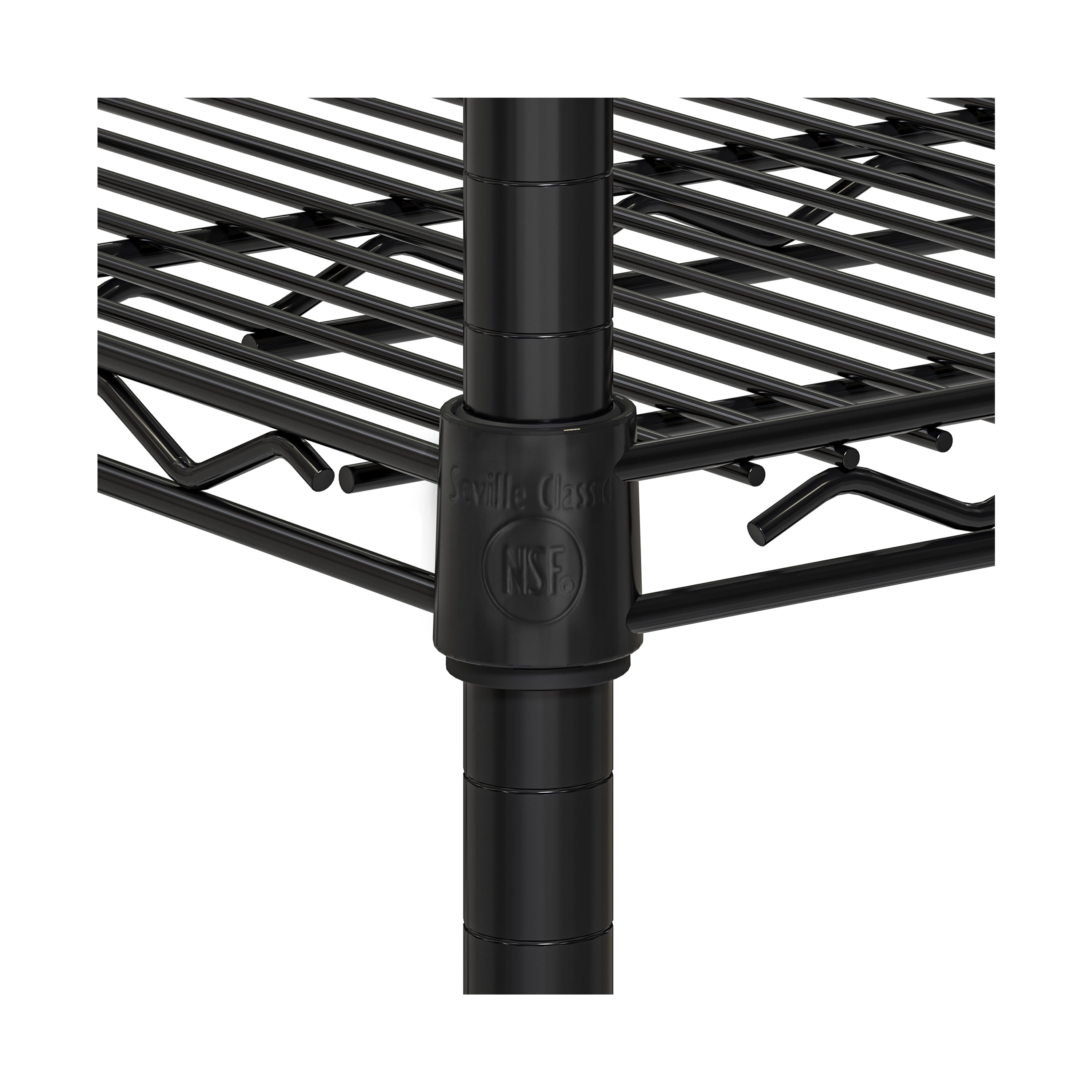 Seville Classics UltraDurable Commercial-Grade 5-Tier NSF-Certified Steel Wire Shelving with Wheels, 60" x 18", Black