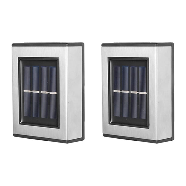 2 piezas de luz solar de pared que ilumina hacia arriba y hacia abajo luces exteriores para calle 2 LED de colores