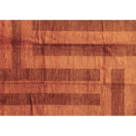 Ahgly Company Indoor Rectangle Abstract Brown Contemporary Area Rugs, 6' x 9'