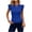 *Blue, variant on ClodeEU Women's Crew Neck Ruffle Cap Sleeve T-Shirt,Fitted Ribbed Knit Basic Slim Top Army Green,Women's Plus L