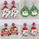 thumbnail image 2 of Bonitos dientes, sombrero de Navidad, pendientes de madera, coche rojo, béisbol, Rugby, sombrero de Navidad, Papá Noel, pendientes de caramelo de arcoíris, regalo de joyería, 2 of 3